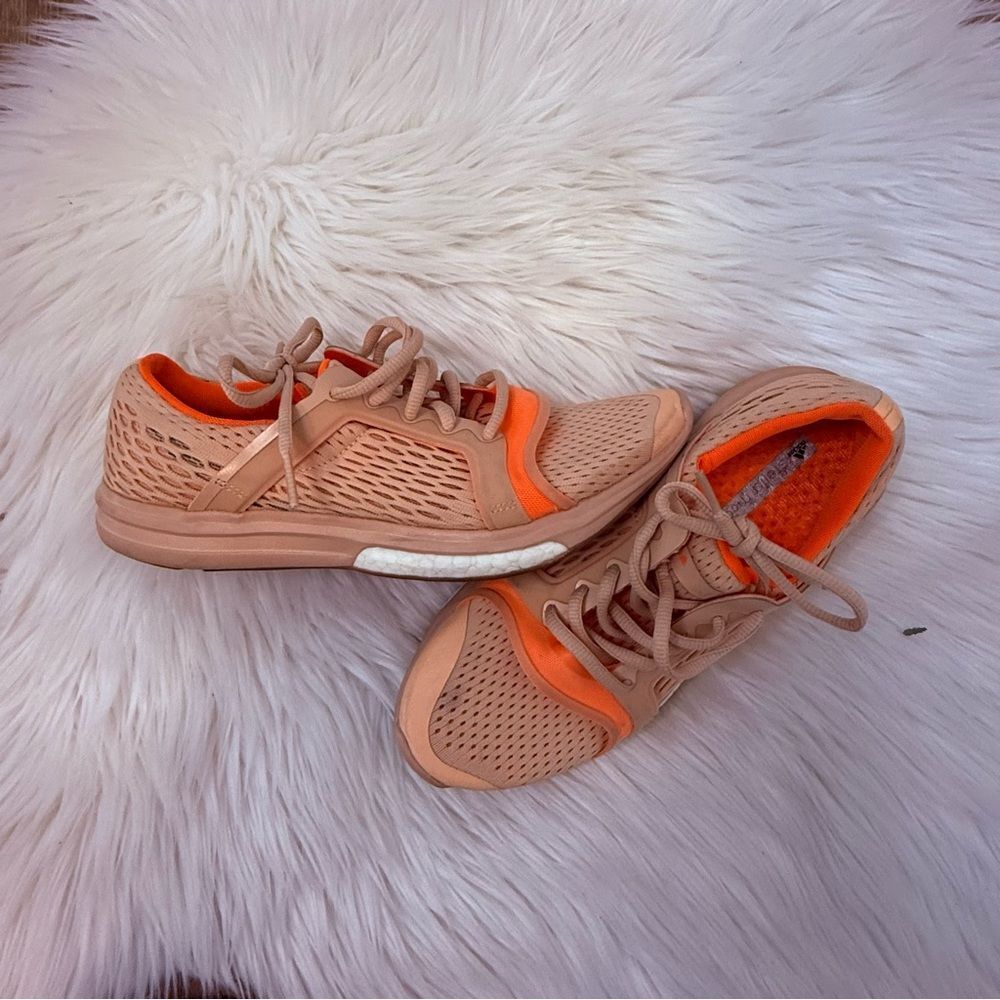 Adidas by Stella McCartney Peach Sneakers with Orange Accents - Size 7